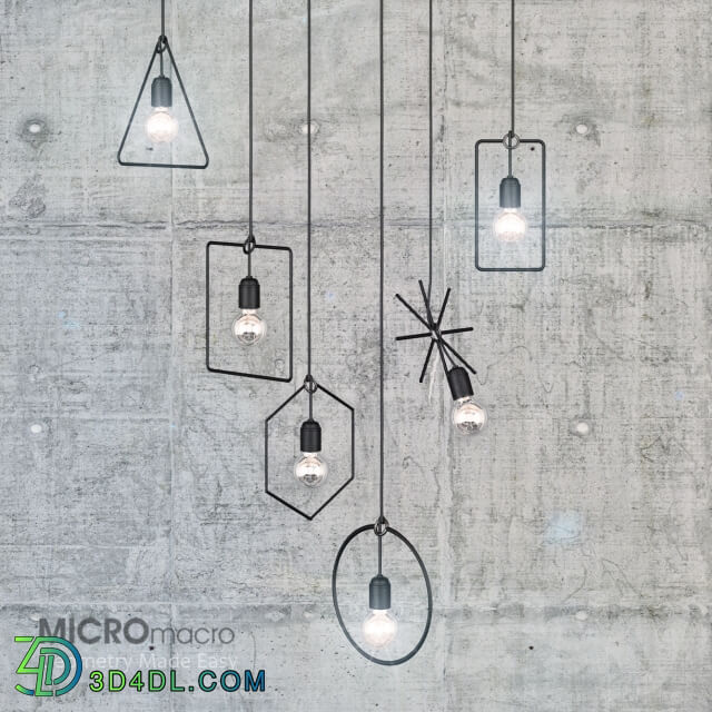 MICROmacro Geometry Made Easy Pendant light 3D Models