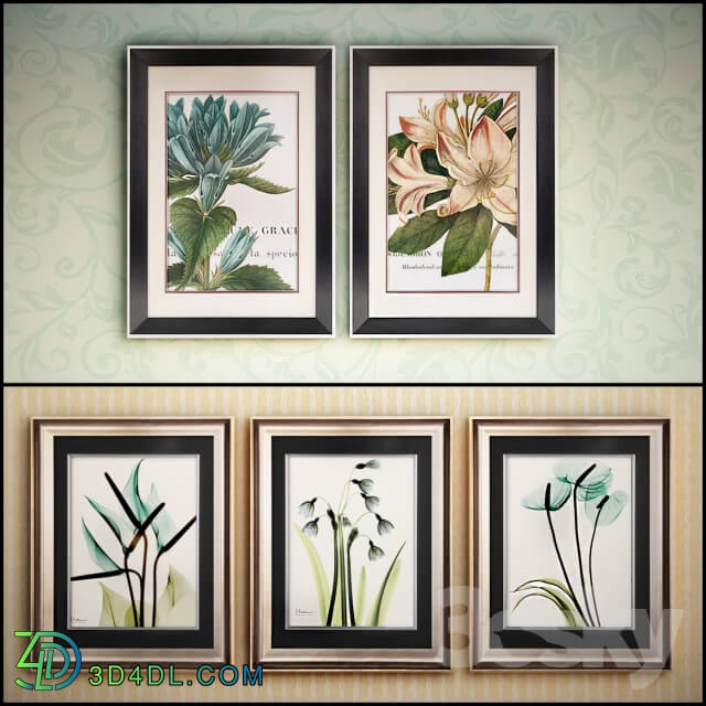 The picture in the frame 17 piece Collection 53 Flowers