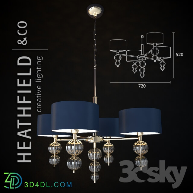 Chandelier Heathfield ALETTE CHANDELIER NICKEL OPAL JADE