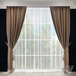 Curtain with fringes and pickup 