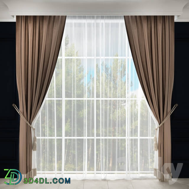 Curtain with fringes and pickup