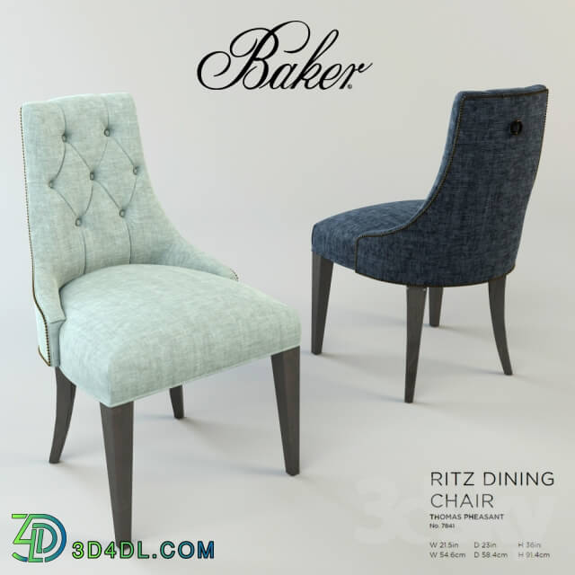 Baker Ritz Dinning Chair Armchair by Thomas Pheasant