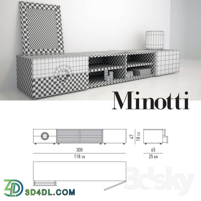 Sideboard Chest of drawer Minotti Archipenko Unit