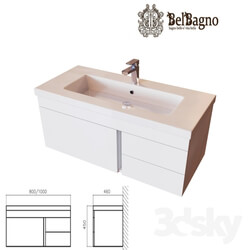 Stand BelBagno Luce BB1000VAC BL white with washbasin 