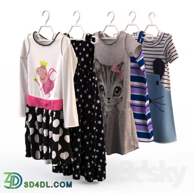 Children 39 s clothing on hangers 2 Clothes 3D Models