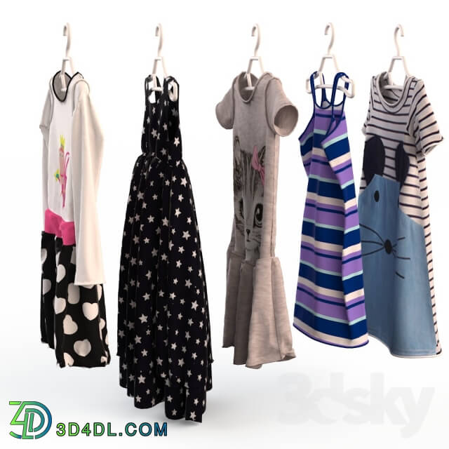 Children 39 s clothing on hangers 2 Clothes 3D Models