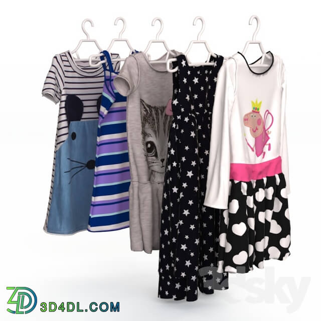 Children 39 s clothing on hangers 2 Clothes 3D Models