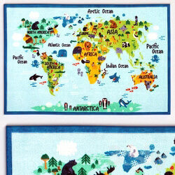 Miscellaneous Carpet NuLoom Animal World Map Rug 