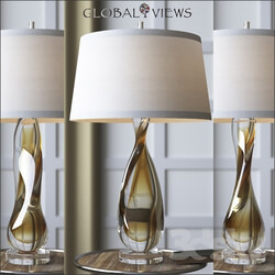 Global Views Amber Twisted Art Glass Lamp 