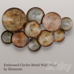 Embossed Circles Metal Wall Décor by Elements wall decor panels discs circles wall decor panel loft decor Other decorative objects 3D Models 