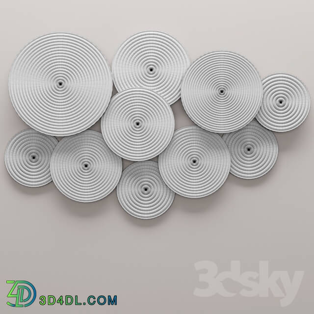 Embossed Circles Metal Wall Décor by Elements wall decor panels discs circles wall decor panel loft decor Other decorative objects 3D Models