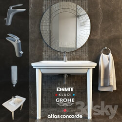 Mixer KLUDI Balance washbasin Devit retro ring Grohe ESSENTIALS tile Atlas Concorde Marvel 