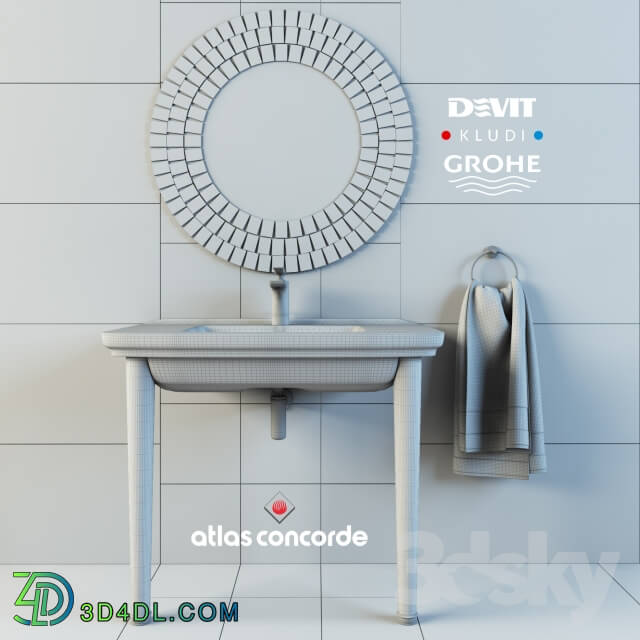 Mixer KLUDI Balance washbasin Devit retro ring Grohe ESSENTIALS tile Atlas Concorde Marvel