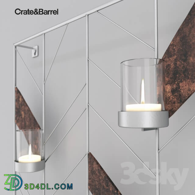 Chevron Metal Wall Candle Holder