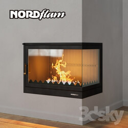 Corner fireplace Nordflam Torres vray corona  