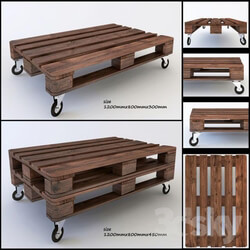 Table of wooden pallets 