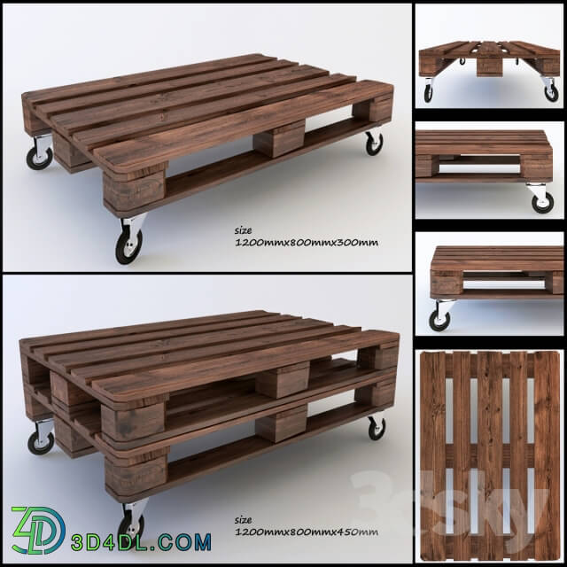 Table of wooden pallets