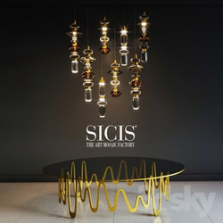 SICIS table and chandelier 