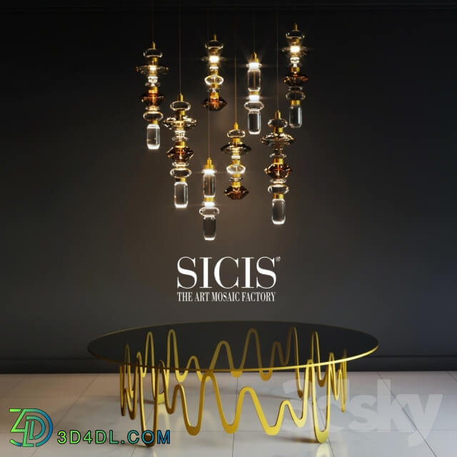 SICIS table and chandelier