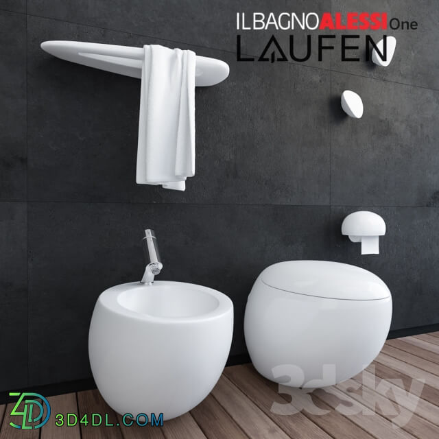 Laufen Il Bagno Alessi One toilet bidet and accessories