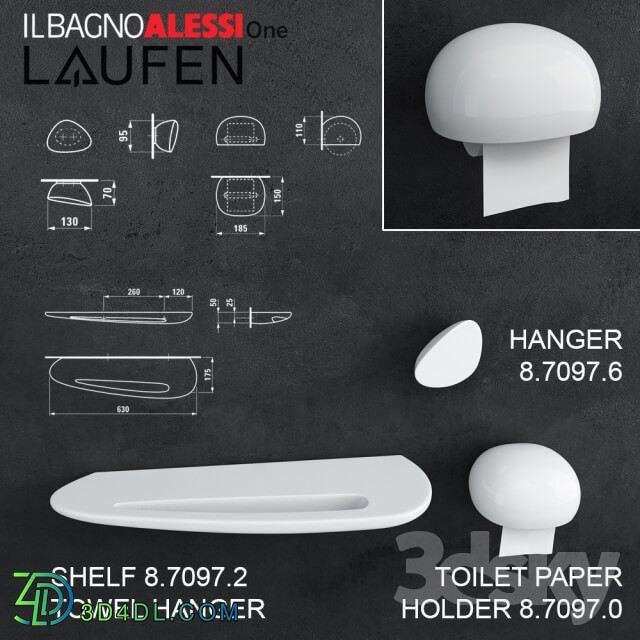 Laufen Il Bagno Alessi One toilet bidet and accessories