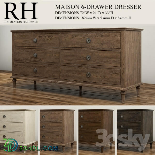 Sideboard Chest of drawer MAISON 6 DRAWER DRESSER