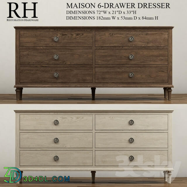 Sideboard Chest of drawer MAISON 6 DRAWER DRESSER