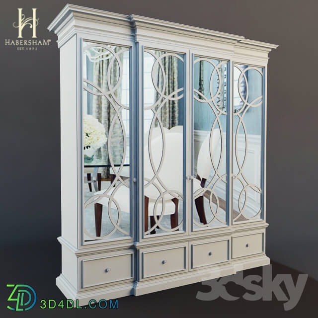 Wardrobe Display cabinets East Hampton Display Cabinet with Mirrored Doors