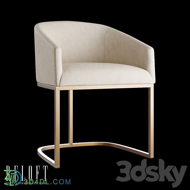 Emery Barrelback Slope Dining Chair with Leather Upholstered Armrests