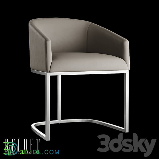 Emery Barrelback Slope Dining Chair with Leather Upholstered Armrests