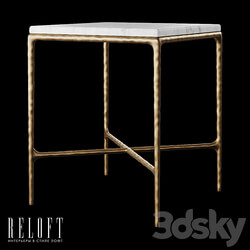 Table Thaddeus square bedside table in metal and marble 