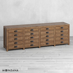 Sideboard Chest of drawer OM Console Printmaker 4 sections Moonzana 
