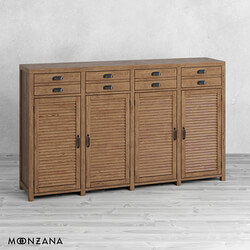 Sideboard Chest of drawer OM High chest of drawers Printmaker 4 sections with doors Moonzana 