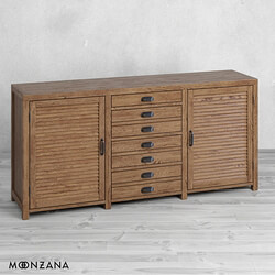 Sideboard Chest of drawer OM Chest of drawers Printmaker 3 sections with doors Moonzana 
