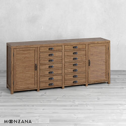 Sideboard Chest of drawer OM Chest of drawers Printmaker 4 sections with doors Moonzana 