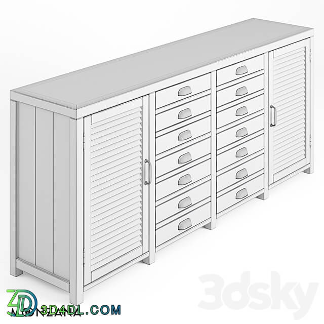 Sideboard Chest of drawer OM Chest of drawers Printmaker 4 sections with doors Moonzana