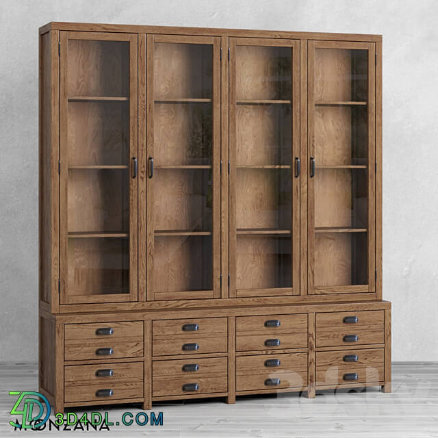 Wardrobe Display cabinets OM Sideboard Printmaker 4 sections Moonzana