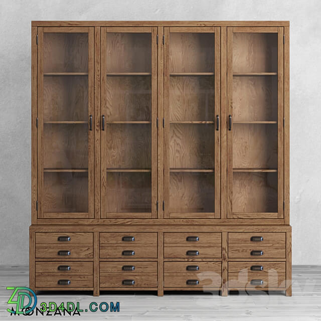 Wardrobe Display cabinets OM Sideboard Printmaker 4 sections Moonzana