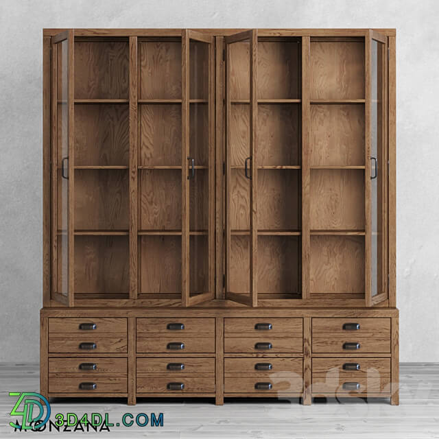 Wardrobe Display cabinets OM Sideboard Printmaker 4 sections Moonzana