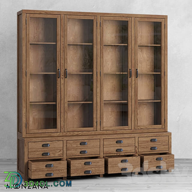 Wardrobe Display cabinets OM Sideboard Printmaker 4 sections Moonzana