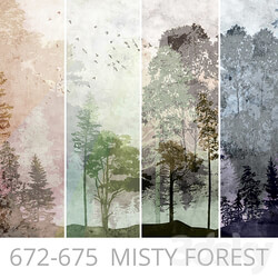 Wallpapers Misty forest Design wallpapers Panels 