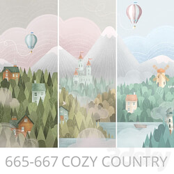 Wallpapers Cozy country Design wallpapers Panels Fresco 