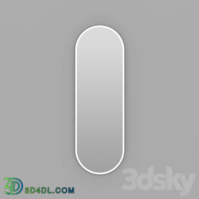 Oval mirror in a metal frame with front illumination Iron Capsule 