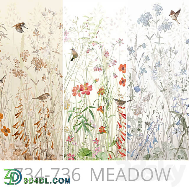 Wallpapers Wildflowers Wall murals Panels Fresco