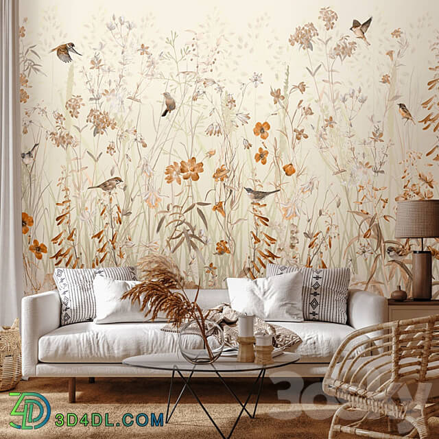 Wallpapers Wildflowers Wall murals Panels Fresco