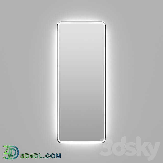 Rectangular mirror with bright illumination Iron 3D Models 3DSKY