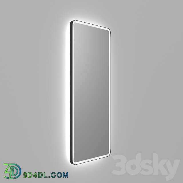 Rectangular mirror with bright illumination Iron 3D Models 3DSKY