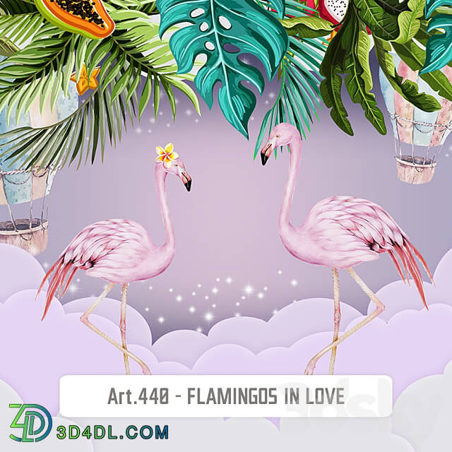 Wallpapers Art.440 FLAMINGOS IN LOVE