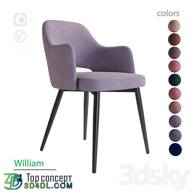 William chair with armrests