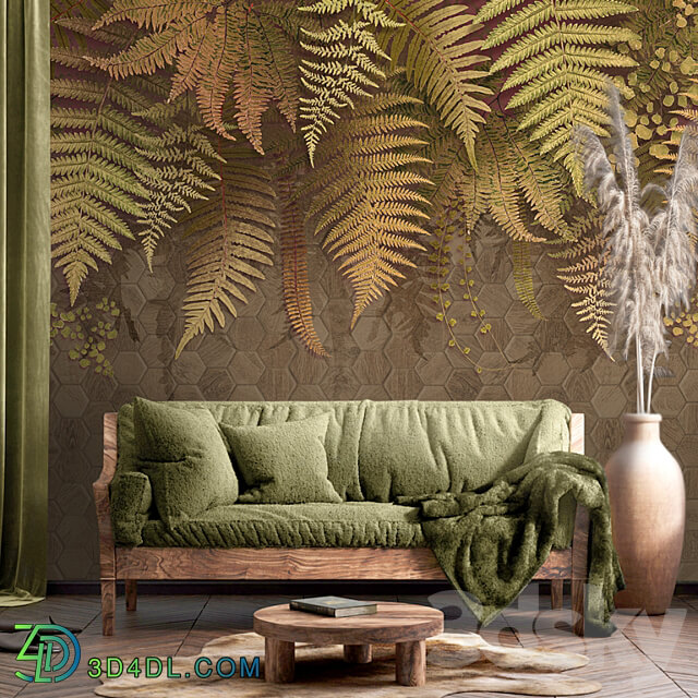 Wallpapers Forest fern Murals Panels Fresco Print Texture